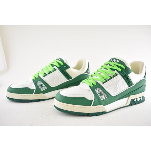 Louis Vuitton Green White Empreinte Leather Low Top Trainer Sneaker UK 9 US10 11 - Picture 13 of 16